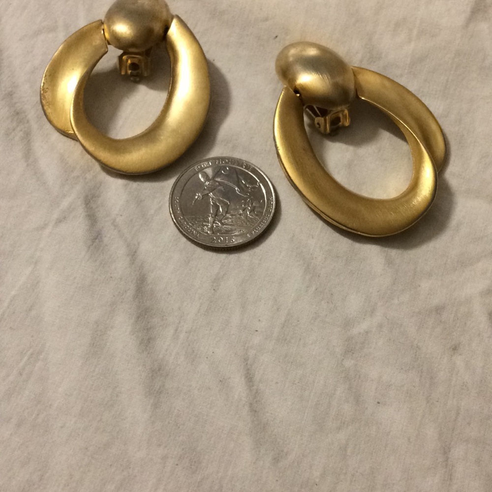 Large Matte gold tone earrings